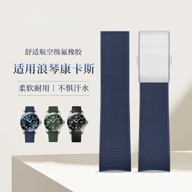 Rubber Watch Strap for Longines HydroConquest, Sport Strap for Men, Fits L3.781 & L3.742