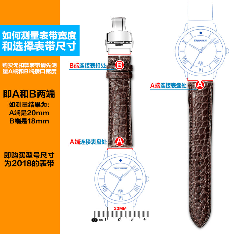 Genuine cowhide watch strap for men and women, fits Citizen, Rossini, Fiyta, Sea-Gull, Tissot