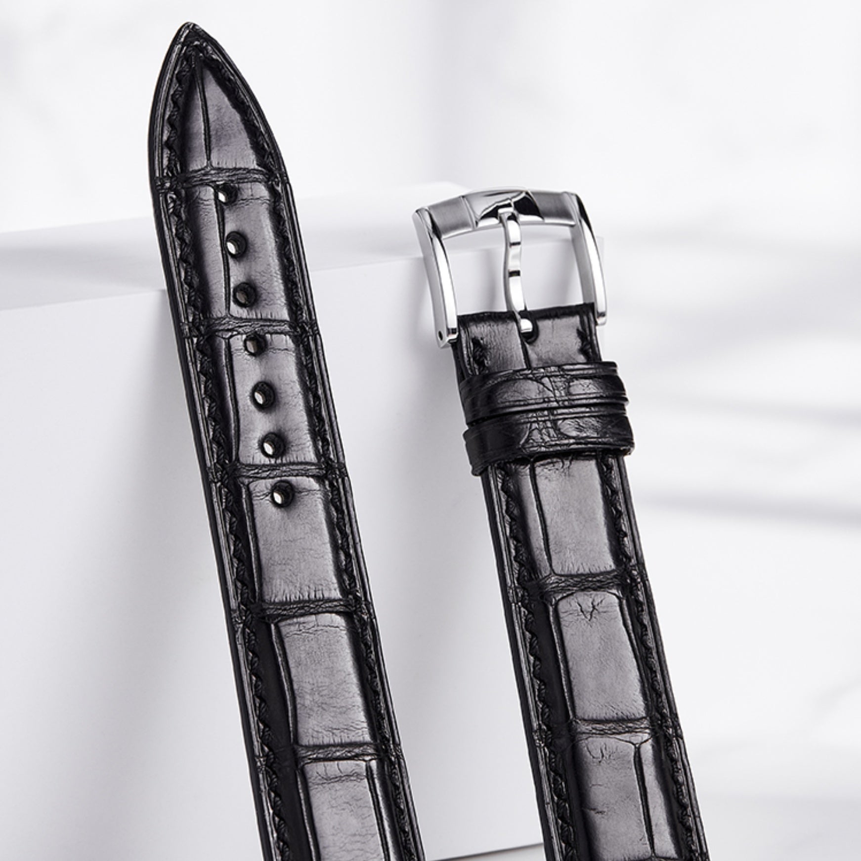 Alligator Leather Watch Strap for Men, Fits Vacheron Constantin, Jaeger-LeCoultre, IWC, Piaget, A. Lange & Söhne, Blancpain