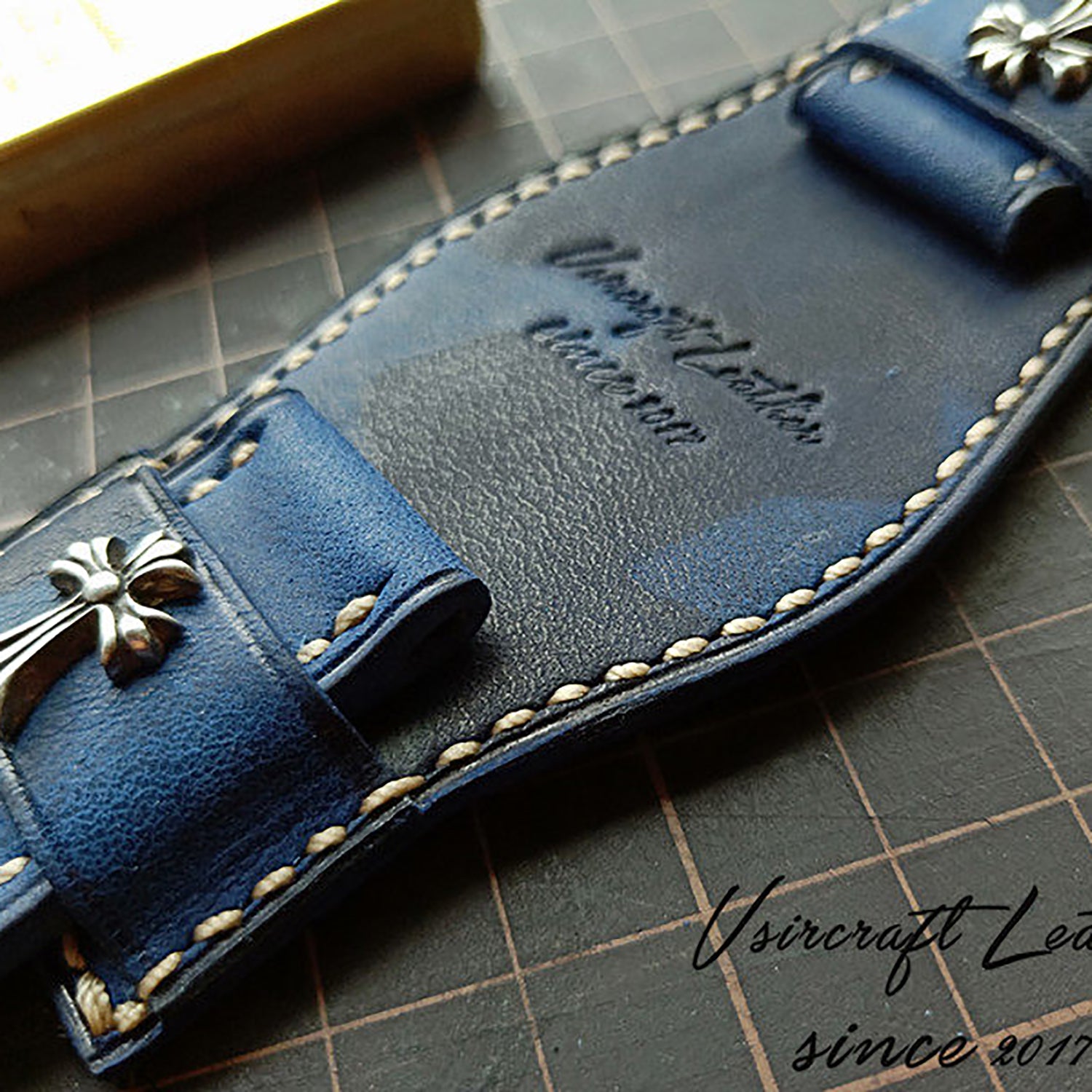 Italian Camouflage Vegetable-Tanned Leather Watch Strap - Hypoallergenic Lining, Soft & Wear-Resistant, Pin Buckle, Customizable