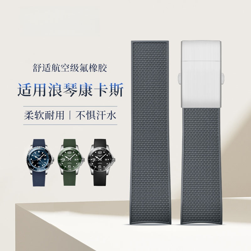 Rubber Watch Strap for Longines HydroConquest, Sport Strap for Men, Fits L3.781 & L3.742