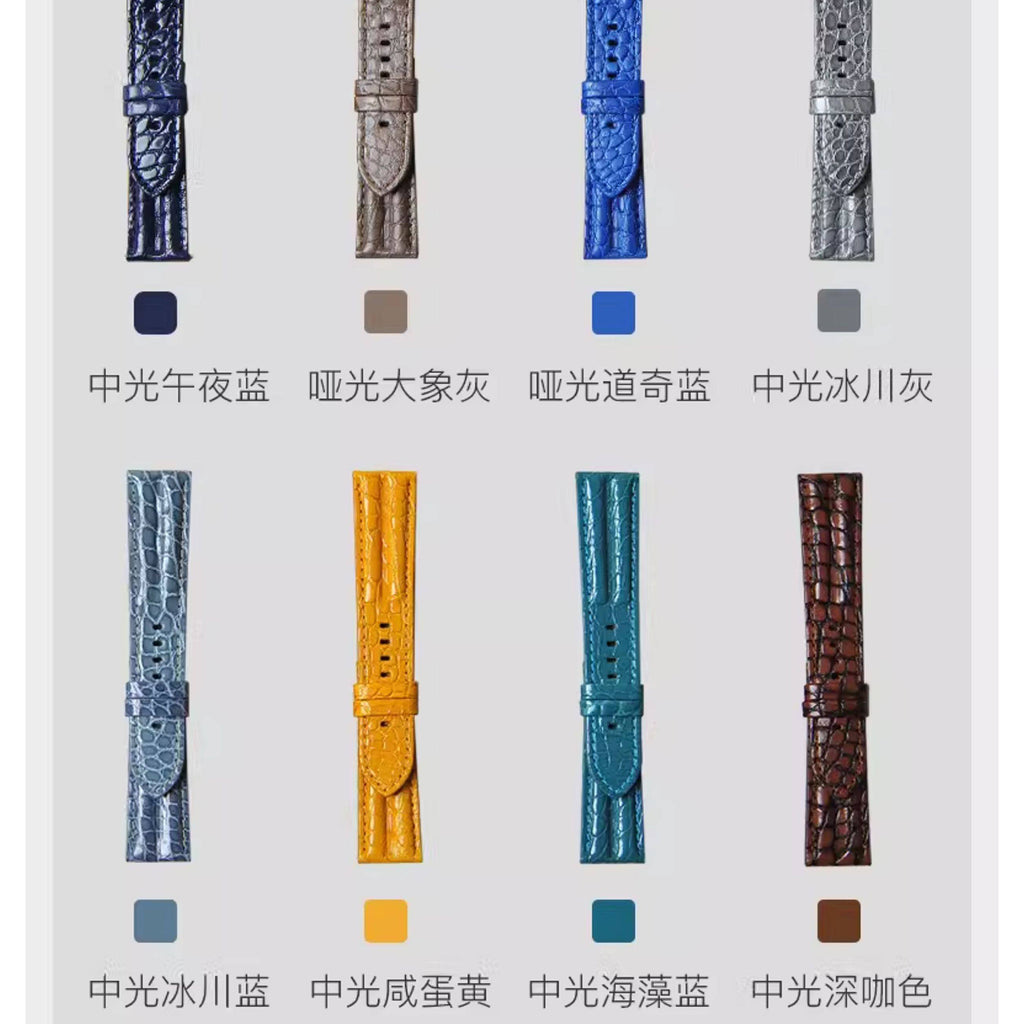 Soft Medium-Gloss American Alligator Leather Watch Strap for Men, Compatible with Blancpain Fifty Fathoms, 23mm