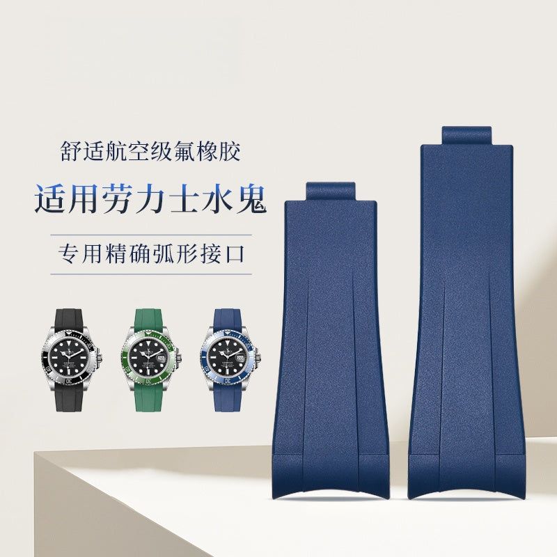 Rubber Watch Strap & Steel Bracelet for Men, Fits Rolex Submariner m126610ln-0001/2/3, Black Sub, Green Sub.