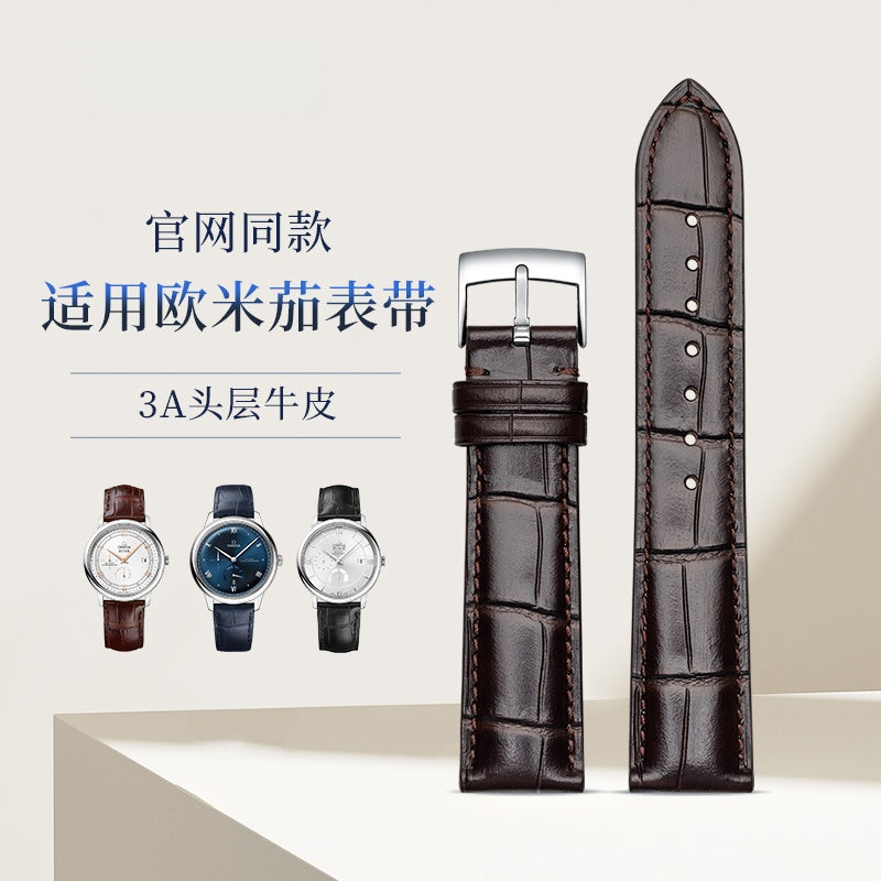Genuine Leather Watch Strap for Men and Women, Original Quality, Fits Omega De Ville, Seamaster 300, Speedmaster
