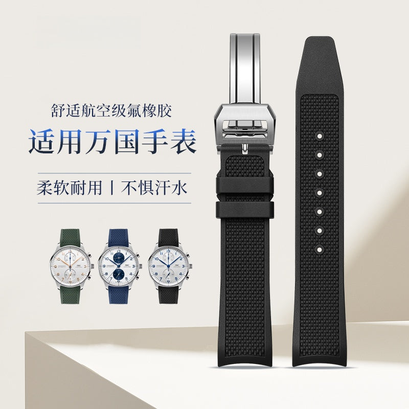 20mm Rubber Watch Strap for IWC Portuguese Chronograph IW371620, For Men