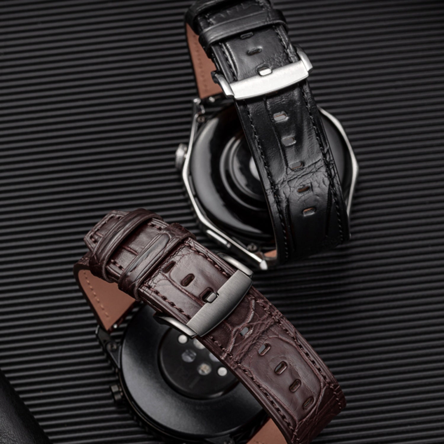 Genuine Alligator Leather Watch Strap for Huawei GT5/GT6/GT4/GT3, Ultimate Design, Watch Buds, 46mm, Fashion Genuine Leather Band