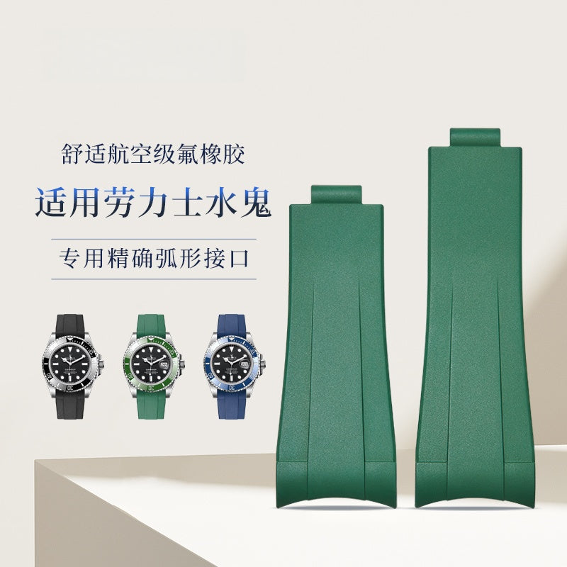 Rubber Watch Strap & Steel Bracelet for Men, Fits Rolex Submariner m126610ln-0001/2/3, Black Sub, Green Sub.