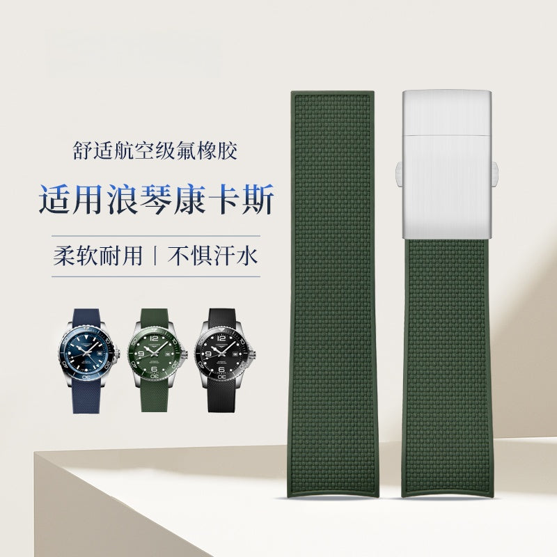 Rubber Watch Strap for Longines HydroConquest, Sport Strap for Men, Fits L3.781 & L3.742