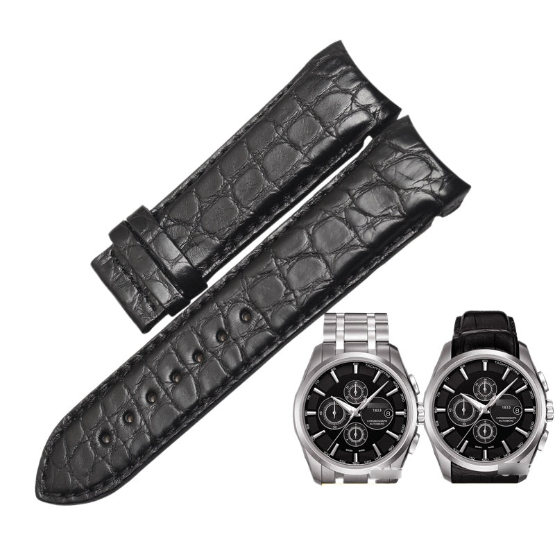 Replacement genuine leather watch strap, compatible with Tissot T-Sport T035.627A / 407 / 617 / 035.210, for men and women