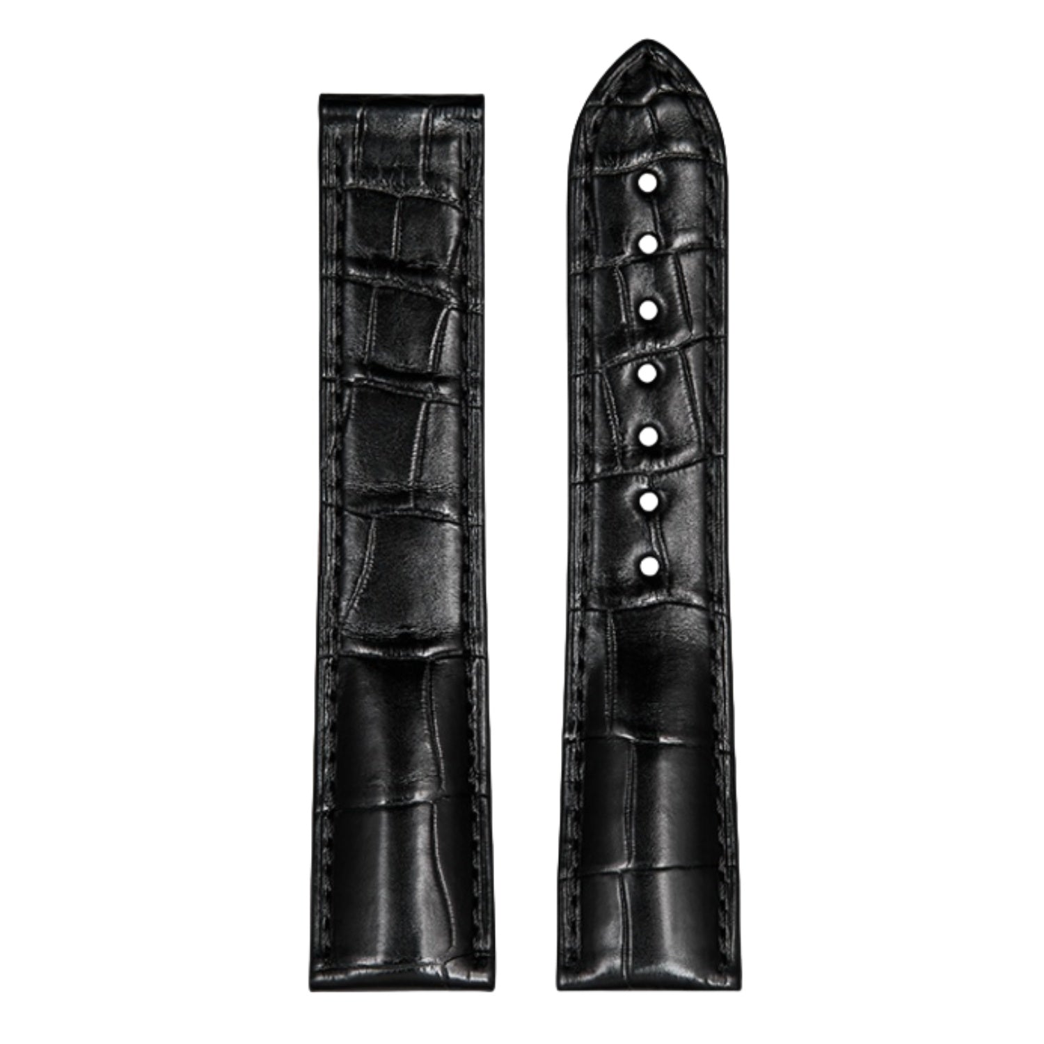 Genuine American Alligator Leather Premium Replacement Band Without Buckle for Omega Men | Speedmaster 310.32.42.50.01.002, Seamaster 210.30.42.20.01.001, De Ville Prestige 424.13.40.21.02.001 431.13.41.21.01.001