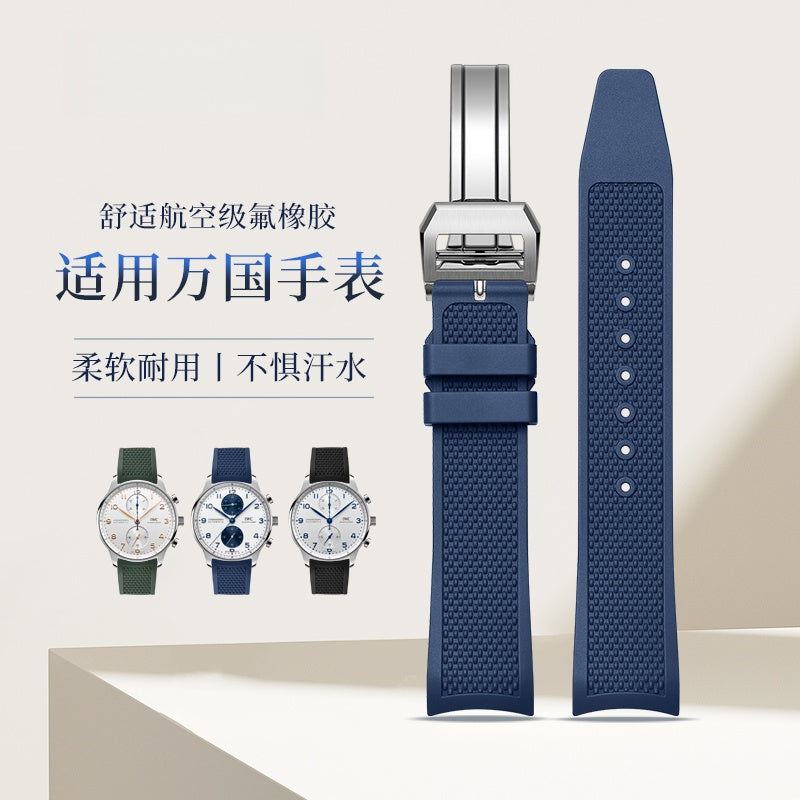 20mm Rubber Watch Strap for IWC Portuguese Chronograph IW371620, For Men