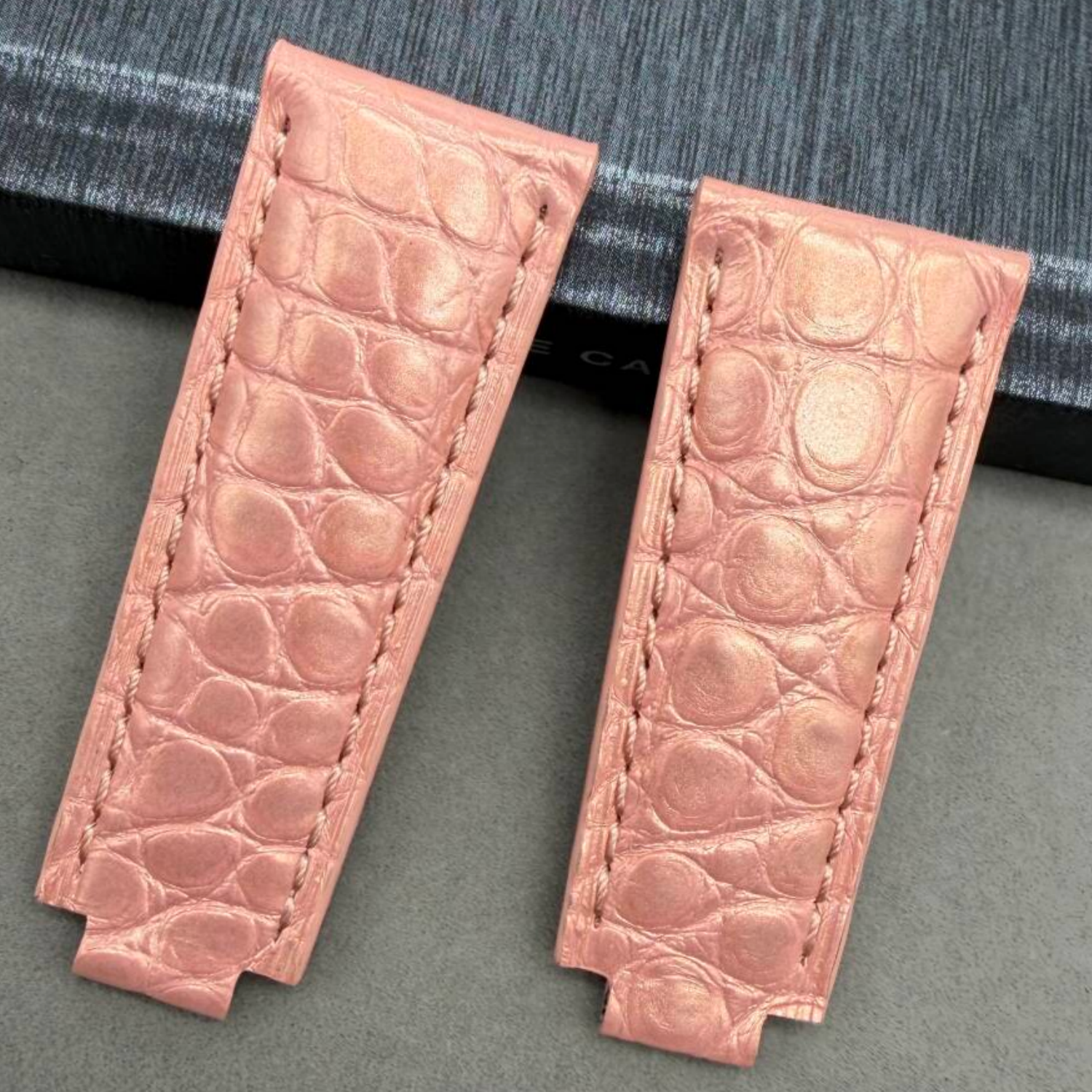 Compatible with Rolex Submariner Pearl Powder Crocodile Leather Watch Strap