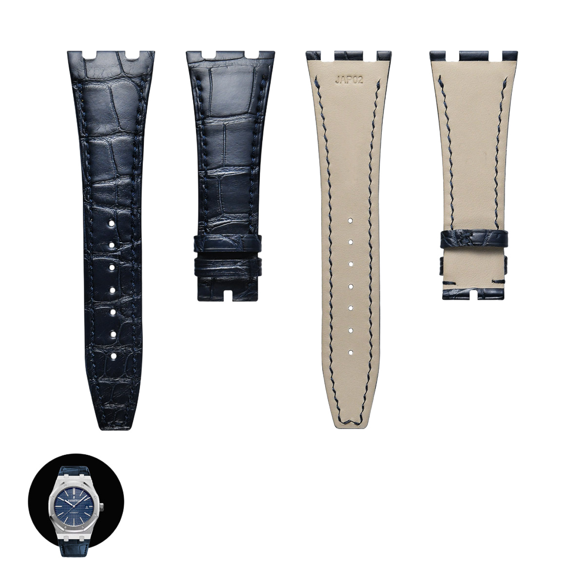 Fits Audemars Piguet 15400 15500 26239 Watch Straps – ALLIGATOR Leather Watch Strap