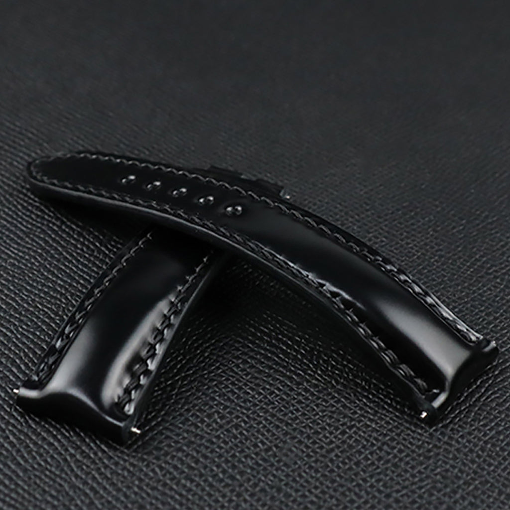 Two-sided genuine leather watch strap - horsehide front, top-grain leather back - handmade, universal fit for Apple, Huawei, Tissot