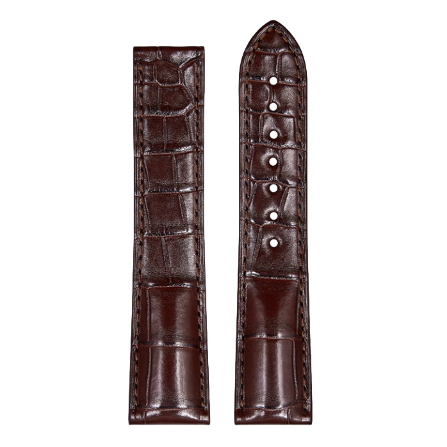 Genuine American Alligator Leather Premium Replacement Band Without Buckle for Omega Men | Speedmaster 310.32.42.50.01.002, Seamaster 210.30.42.20.01.001, De Ville Prestige 424.13.40.21.02.001 431.13.41.21.01.001