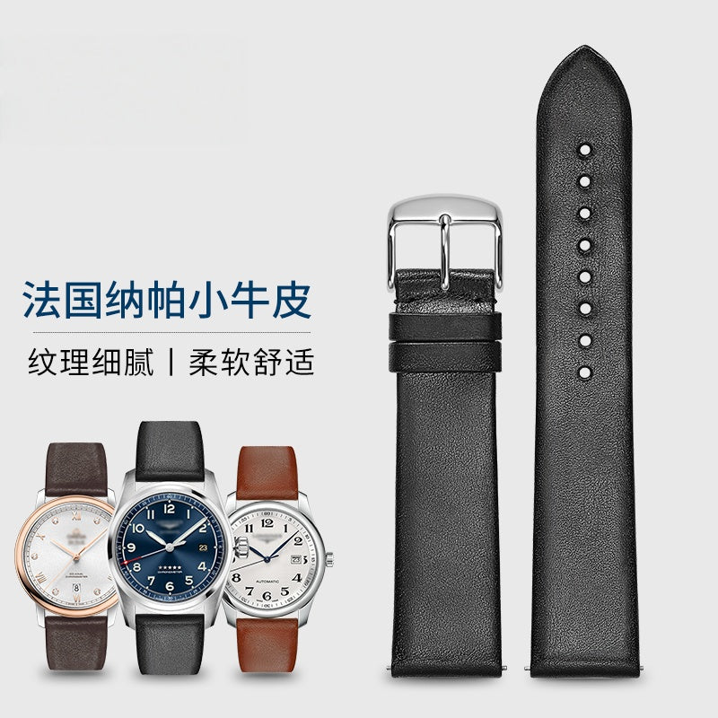 Genuine leather watch strap for men and women, thin top layer cowhide, fits Tissot, DW, Omega, Armani, Longines, IWC