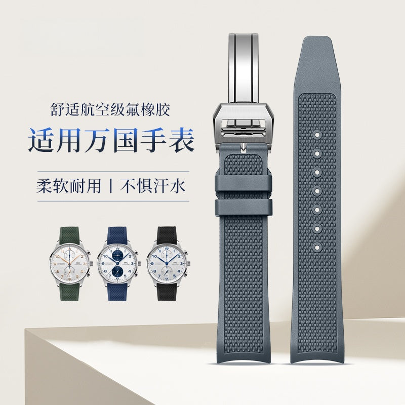 20mm Rubber Watch Strap for IWC Portuguese Chronograph IW371620, For Men