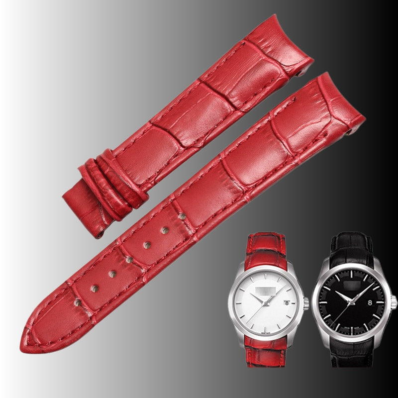 Replacement cowhide leather watch strap for women, compatible with Tissot Couturier T035210A / T035207