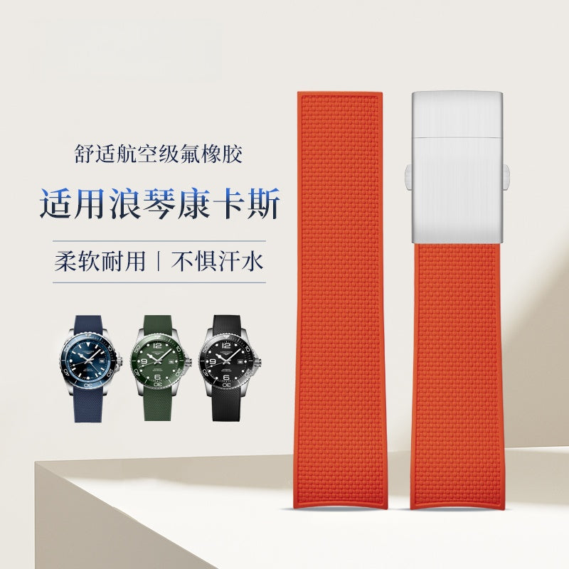 Rubber Watch Strap for Longines HydroConquest, Sport Strap for Men, Fits L3.781 & L3.742