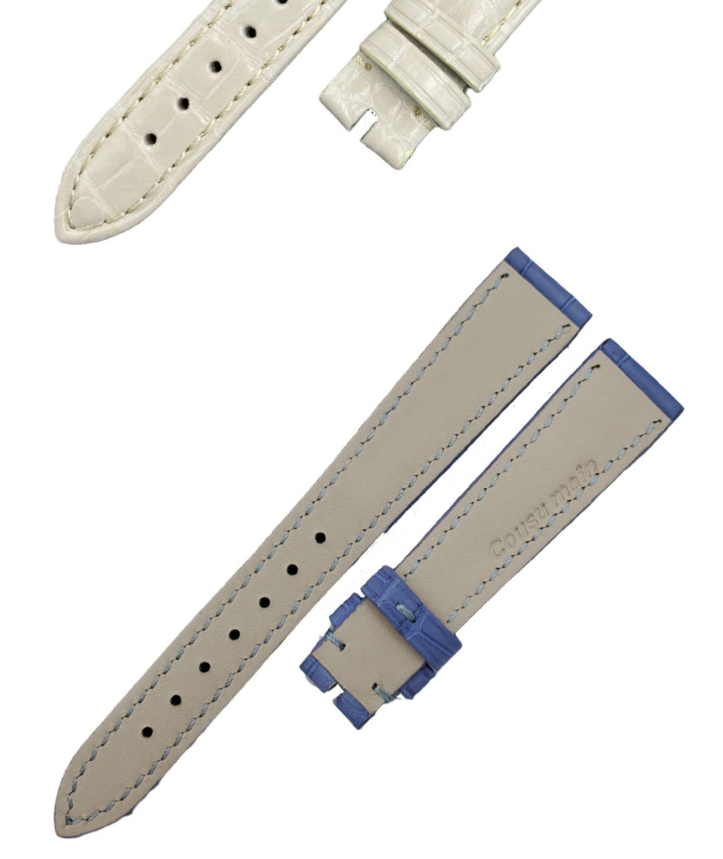 Compatible with Blancpain Ladybird 3663 &amp; 6106 women's watch, genuine American ALLIGATOR leather strap, 18mm &amp; 15mm