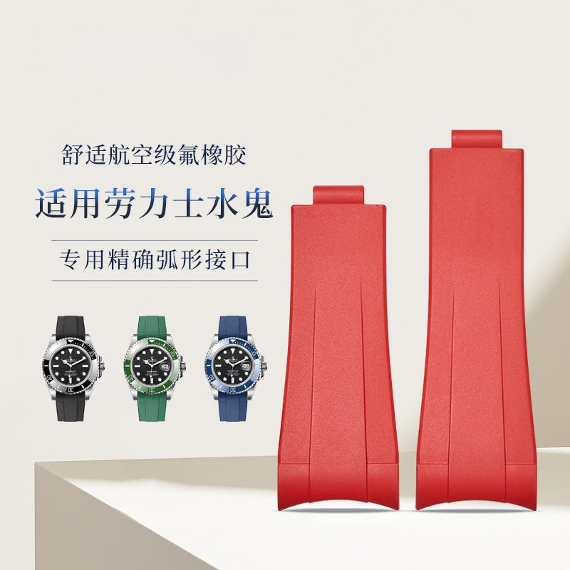 Rubber Watch Strap & Steel Bracelet for Men, Fits Rolex Submariner m126610ln-0001/2/3, Black Sub, Green Sub.