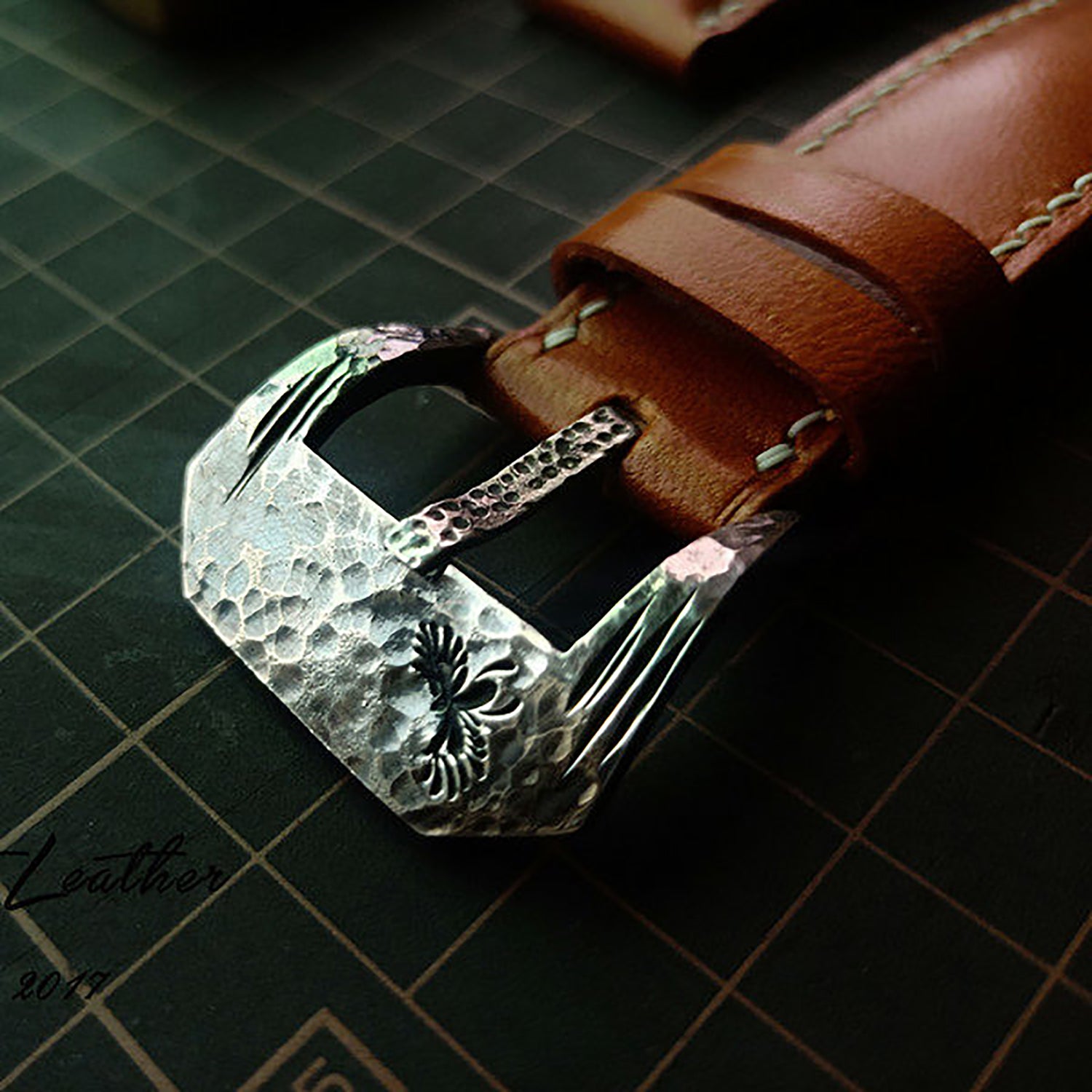 Handmade Custom Italian Chestnut Brown Cowhide Watch Strap - Sweat-Resistant, Soft, Genuine Leather Buckle
