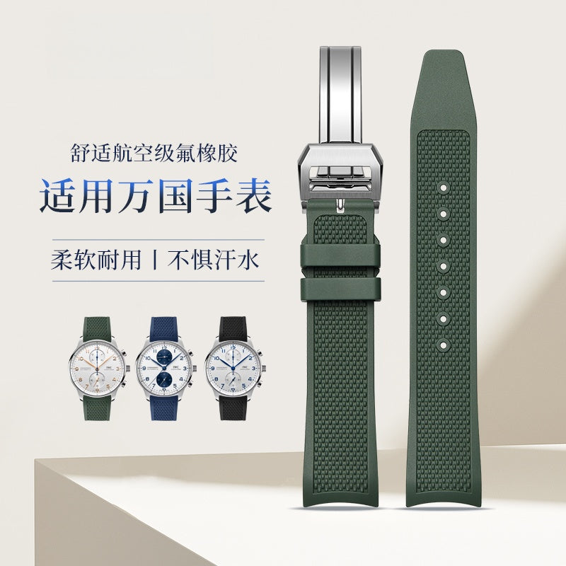 20mm Rubber Watch Strap for IWC Portuguese Chronograph IW371620, For Men