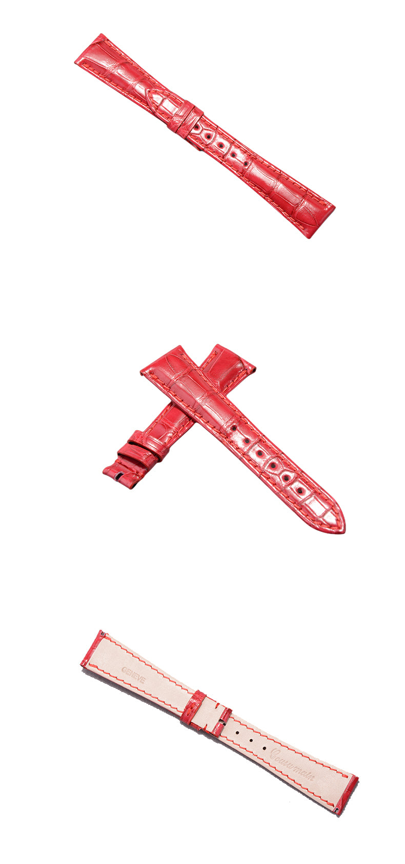 Compatible with Patek Philippe 4947 Complicated Chronograph, 19mm ALLIGATOR leather quick-release watch strap for women, genuine American ALLIGATOR, original style with notched end.