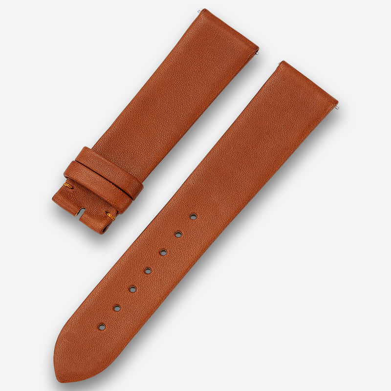 French genuine calfskin watch strap, flat grain ultra-thin design for men and women, fits Tissot, Longines, Omega, CK, Armani, DW