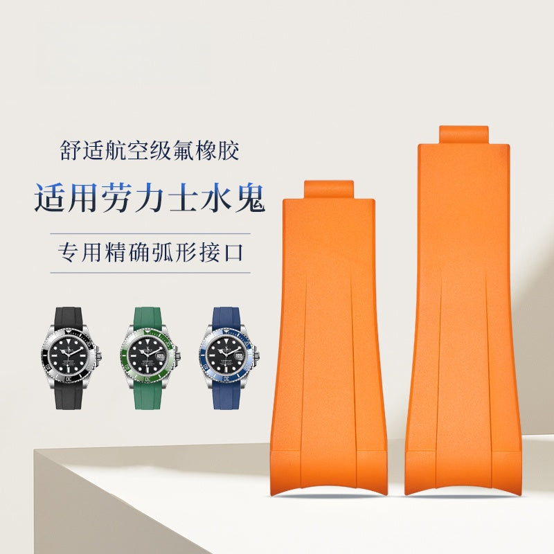 Rubber Watch Strap & Steel Bracelet for Men, Fits Rolex Submariner m126610ln-0001/2/3, Black Sub, Green Sub.