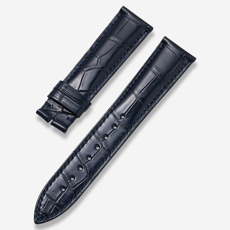 Double Sided Genuine Alligator Leather Watch Band, Unisex Replacement Strap for Vacheron Constantin, Longines, Rolex, Omega, Piaget