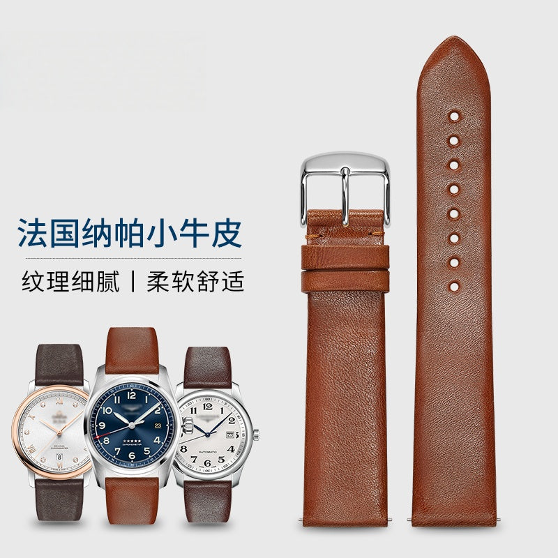 Genuine leather watch strap for men and women, thin top layer cowhide, fits Tissot, DW, Omega, Armani, Longines, IWC