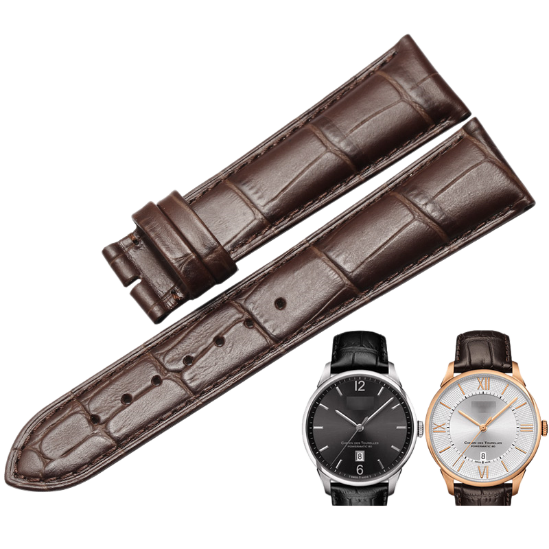 Replacement genuine cowhide leather watch strap for men, compatible with Tissot T099.407A