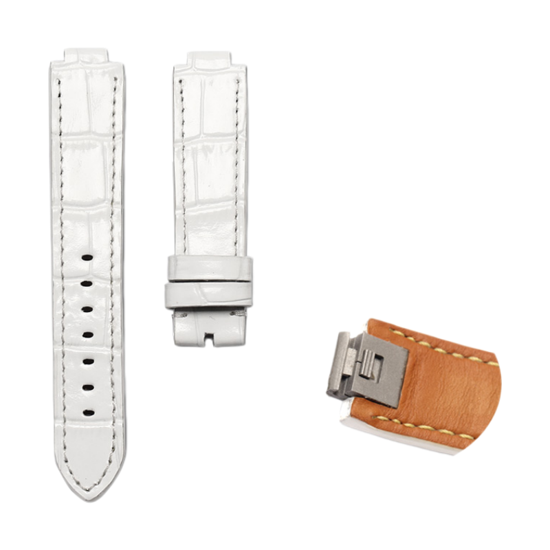 Genuine alligator watch strap, replacement for Louis Vuitton (LV) Tambour Nautical Q11BA0, for women