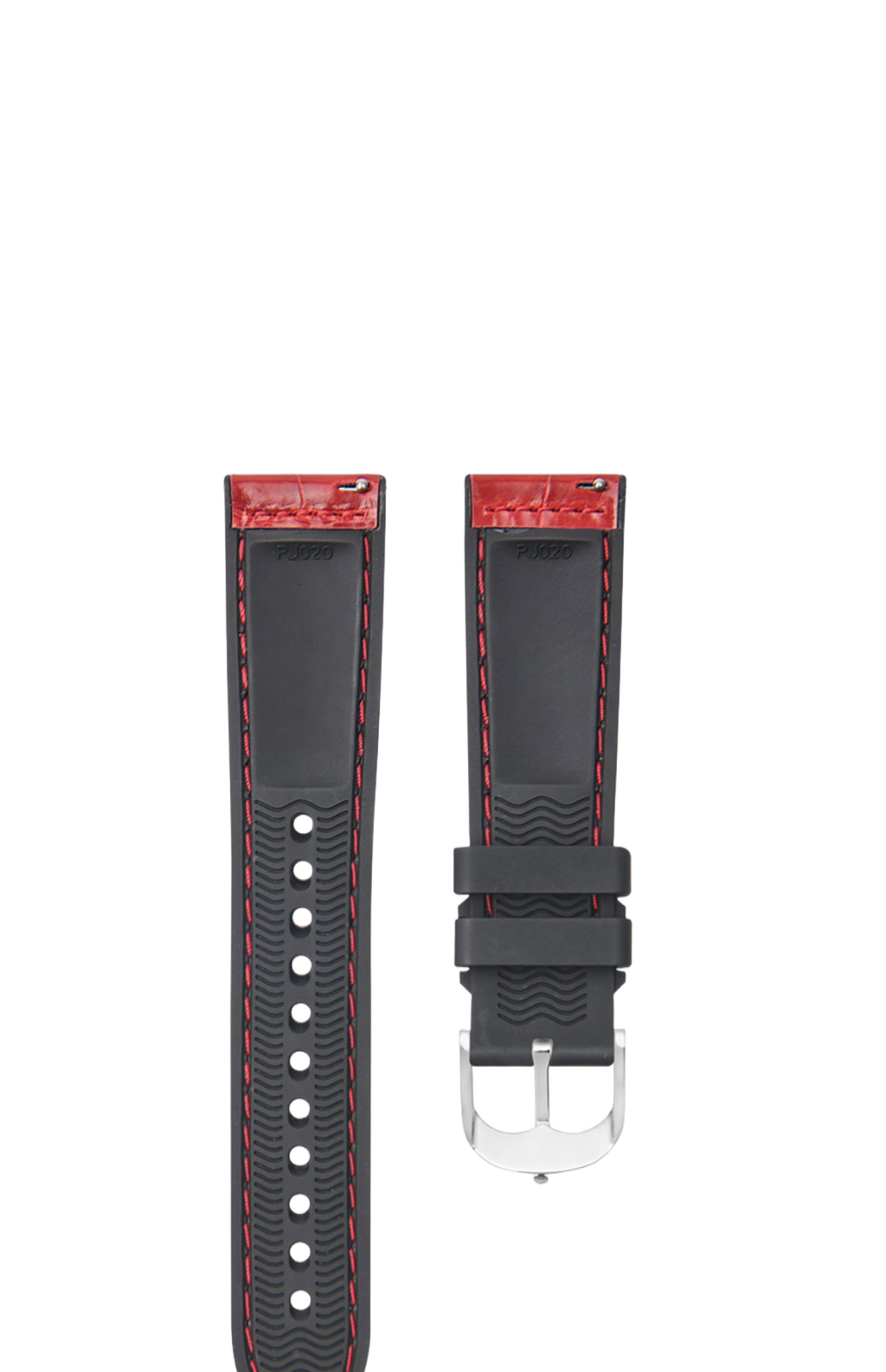Fits Omega, Tudor, Rolex, IWC Watch Straps – ALLIGATOR Leather with Rubber Insert Watch Strap