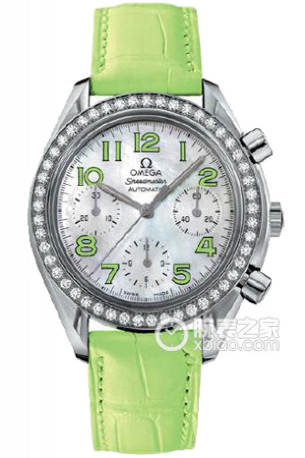 Compatible with Omega Seamaster Ladies' Grass Green ALLIGATOR Strap