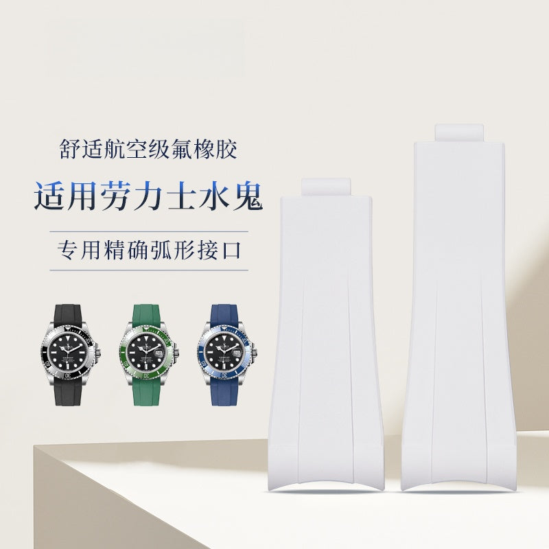 Rubber Watch Strap & Steel Bracelet for Men, Fits Rolex Submariner m126610ln-0001/2/3, Black Sub, Green Sub.