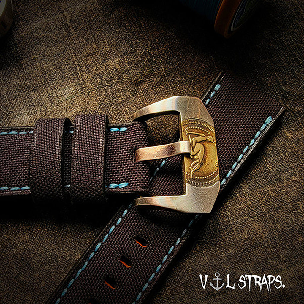 Handmade Nylon Watch Strap Customization - Waterproof, Sweat-Resistant, Durable & Soft, Black & Red, Raised Texture, Pin Buckle