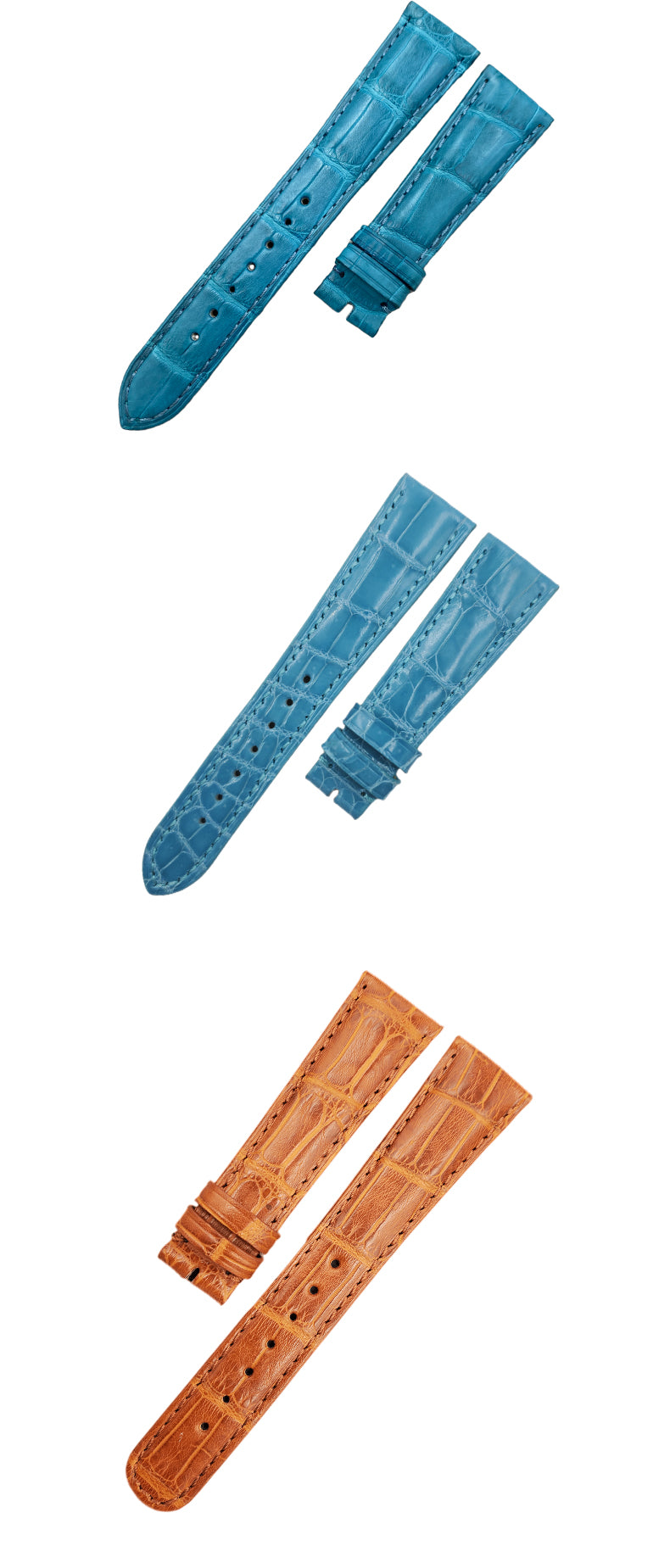 Compatible with Patek Philippe 4947 Complicated Chronograph, 19mm ALLIGATOR leather quick-release watch strap for women, genuine American ALLIGATOR, original style with notched end.