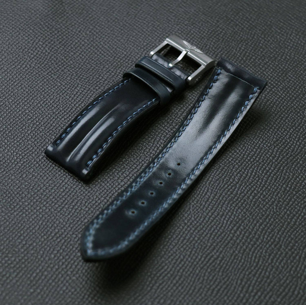 Horween Chromexcel Leather Watch Strap - Compatible with Longines Moonphase, Jaeger-LeCoultre, and Rolex Submariner (Green Dial)