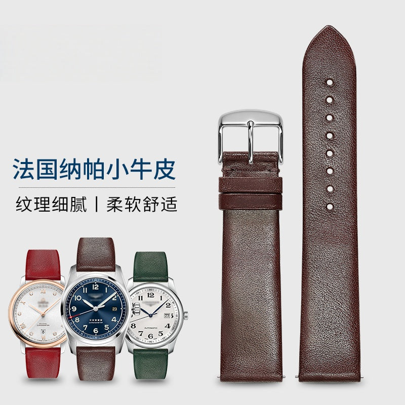 Genuine leather watch strap for men and women, thin top layer cowhide, fits Tissot, DW, Omega, Armani, Longines, IWC