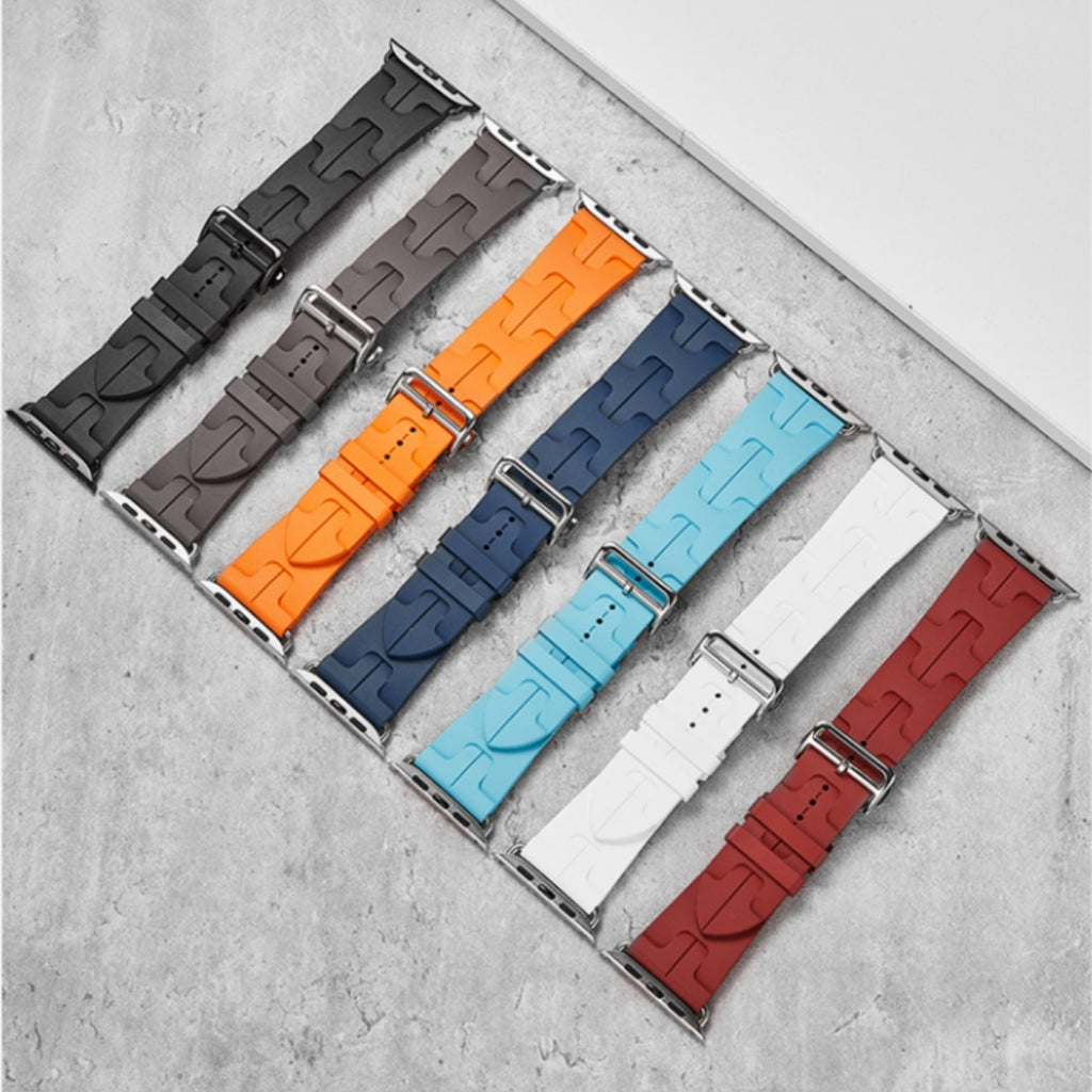 FKM Fluoro Rubber Watch Band for Apple Watch Ultra 3/2, Series S11/10/9/8/7/6/5/SE