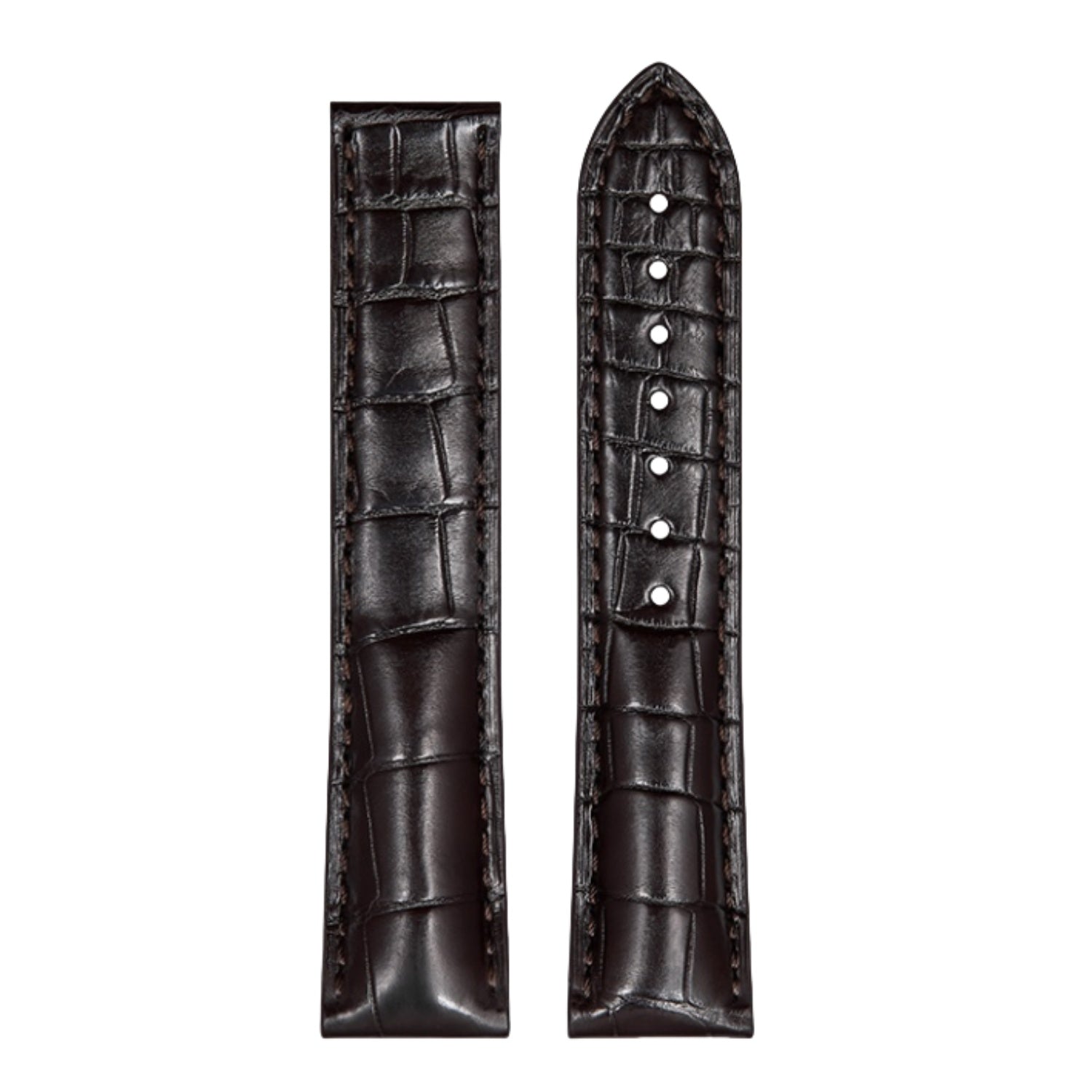 Genuine American Alligator Leather Premium Replacement Band Without Buckle for Omega Men | Speedmaster 310.32.42.50.01.002, Seamaster 210.30.42.20.01.001, De Ville Prestige 424.13.40.21.02.001 431.13.41.21.01.001