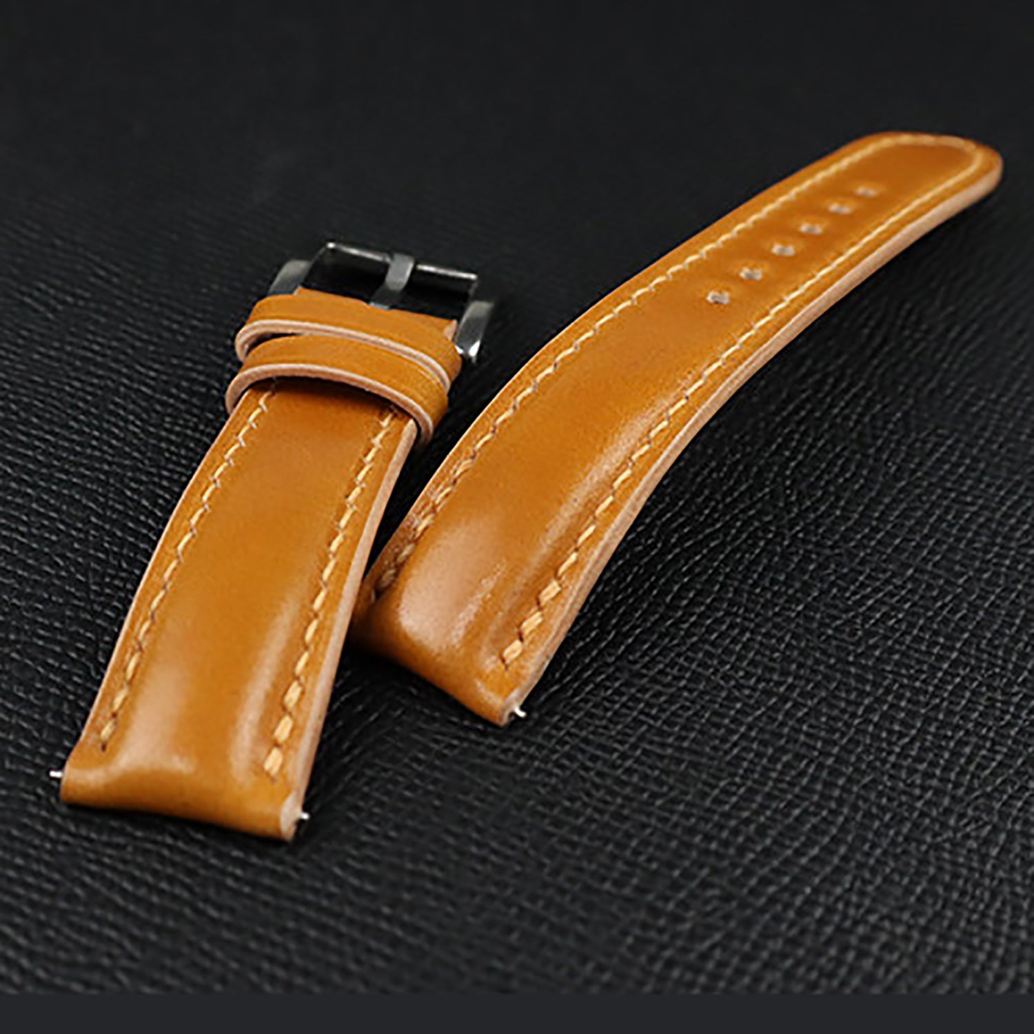 New Year Premium Horsehide Leather Watch Strap - Amber Color, Multi-Color Optional, Compatible with Omega Seamaster, Longines, Piaget & Jaeger-LeCoultre