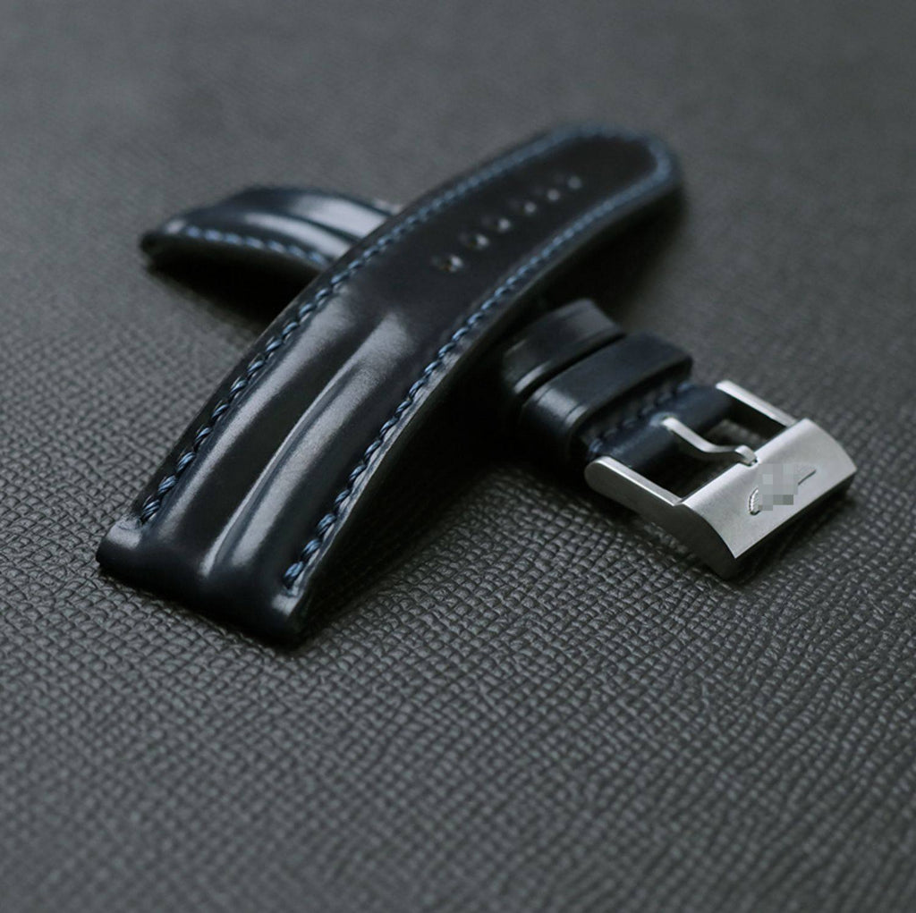 Horween Chromexcel Leather Watch Strap - Compatible with Longines Moonphase, Jaeger-LeCoultre, and Rolex Submariner (Green Dial)