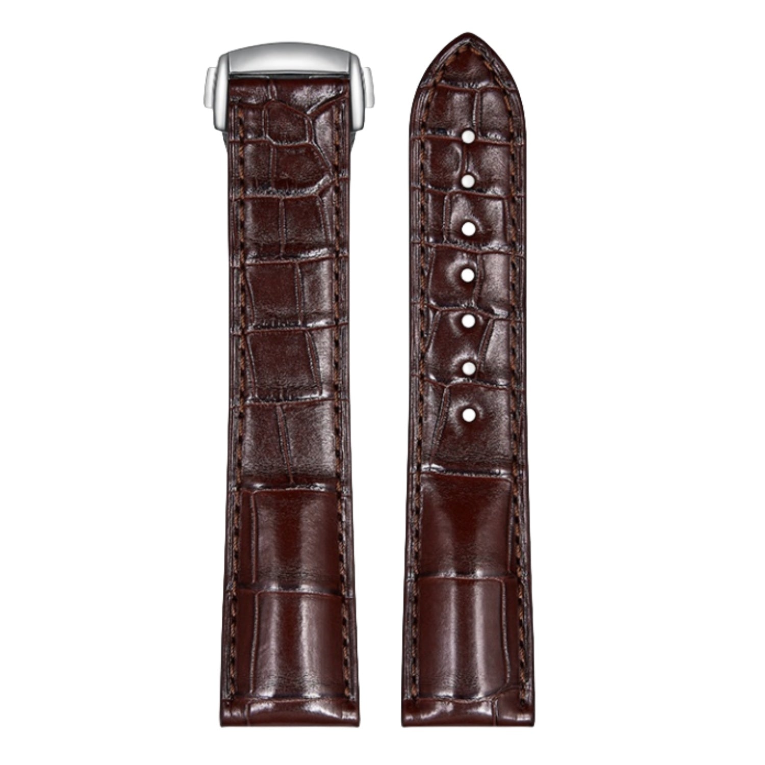 Genuine American Alligator Leather Premium Replacement Band Without Buckle for Omega Men | Speedmaster 310.32.42.50.01.002, Seamaster 210.30.42.20.01.001, De Ville Prestige 424.13.40.21.02.001 431.13.41.21.01.001