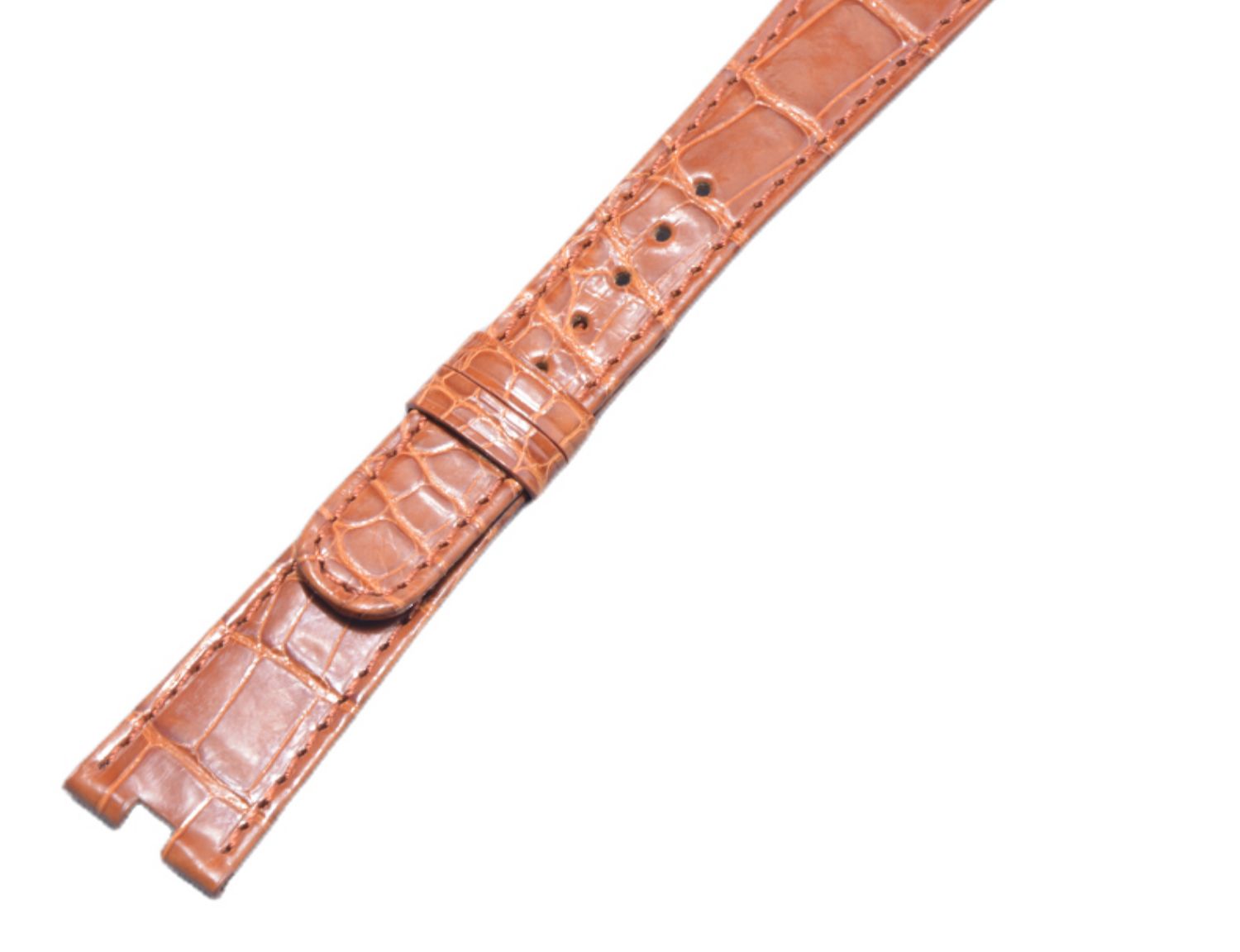 Compatible with Patek Philippe 3738 & 5738 series, ALLIGATOR leather watch strap for men and women, genuine original style with notched end.