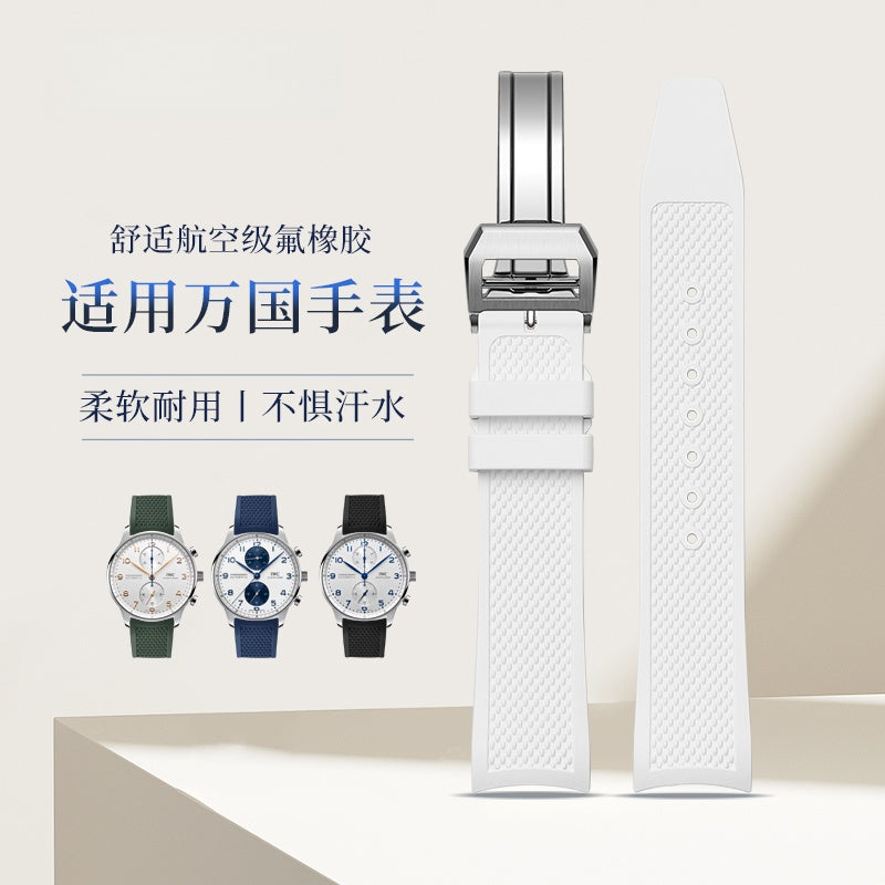 20mm Rubber Watch Strap for IWC Portuguese Chronograph IW371620, For Men