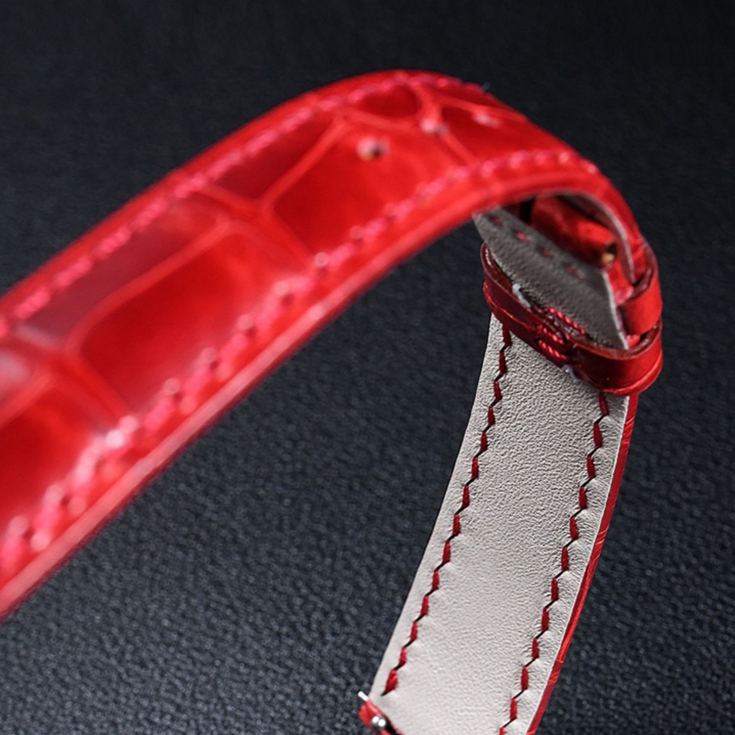 Fits Jaeger-LeCoultre Rendez-Vous Series 29mm watch strap, bamboo pattern ALLIGATOR leather watch strap