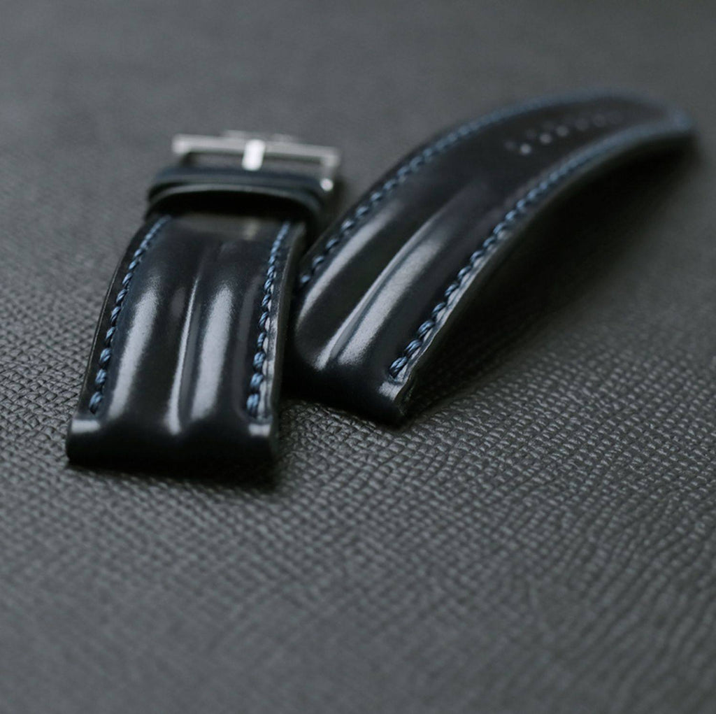 Horween Chromexcel Leather Watch Strap - Compatible with Longines Moonphase, Jaeger-LeCoultre, and Rolex Submariner (Green Dial)